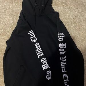Black Hoodie With Print “NO BAD VIBES CLUB”